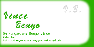 vince benyo business card